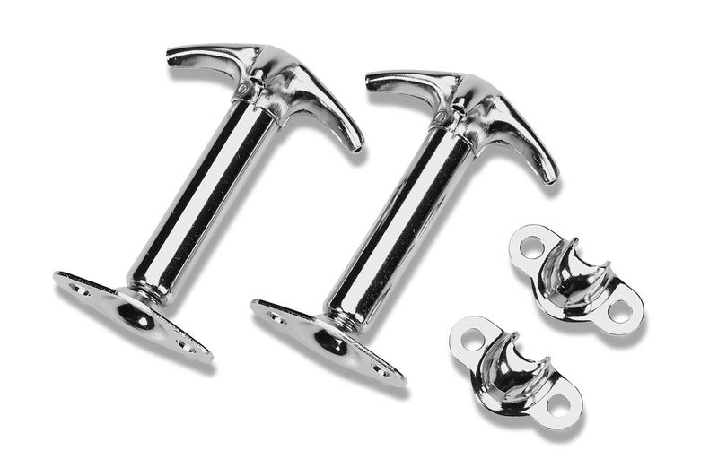 Bestop 51294-00 5129400 Chrome Finish Hood Latch Kit for 1942-1995 CJ & Wrangler - Image 2